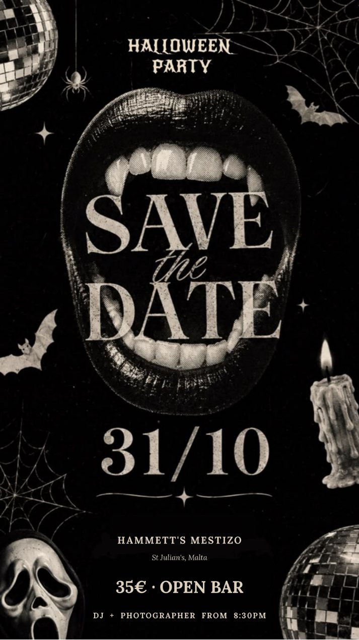Halloween Party flyer: save the date, 31/10